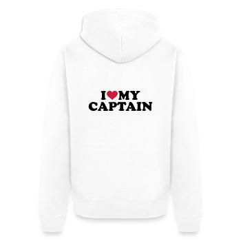 Captain - Unisex Premium Organic Zip Hoodie - white - Back - Thijin (182cm)
