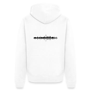 Skyline - Gelsenkirchen - Unisex Premium Bio Zip Hoodie - Weiß - Hinten - Thijin (182cm)
