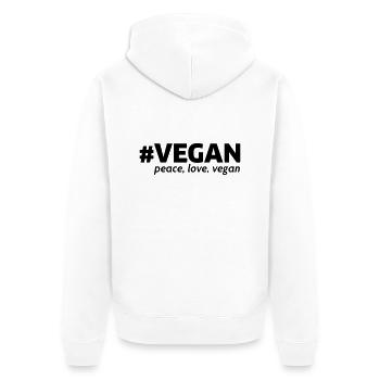 vegan - Unisex Premium Bio Zip Hoodie - Weiß - Hinten - Thijin (182cm)