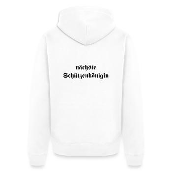 nächste Schützenkönigin - Unisex Premium Bio Zip Hoodie - Weiß - Hinten - Thijin (182cm)