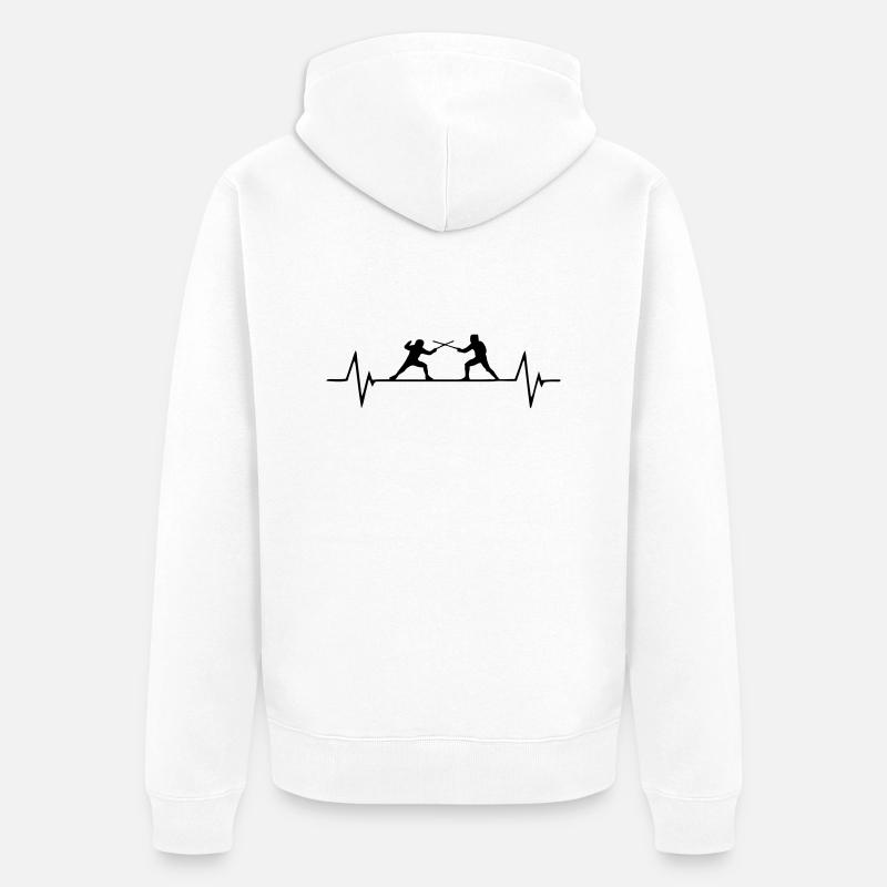 Passion de l’escrime ECG - Veste à capuche bio Premium Unisexe - blanc