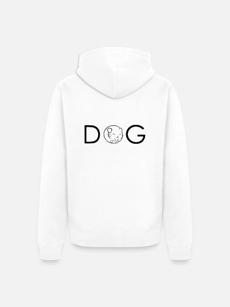 Hund Dog - Unisex Premium Bio Zip Hoodie - Weiß