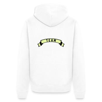 team - Unisex Premium Organic Zip Hoodie - white - Back - Thijin (182cm)