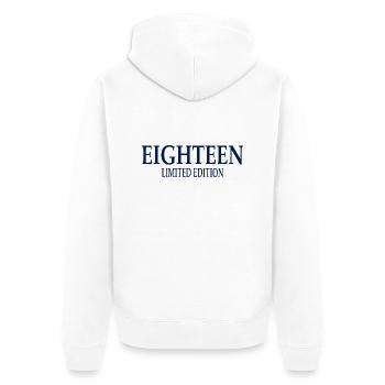 18. Geburtstag Limited Edition Eighteen - Unisex Premium Bio Zip Hoodie - Weiß - Hinten - Thijin (182cm)