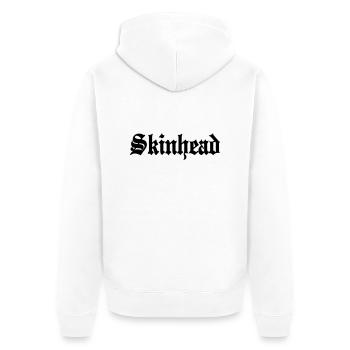 Working Class Skinhead Oi! Antiracist Bootboys My - Unisex Premium Bio Zip Hoodie - Weiß - Hinten - Thijin (182cm)