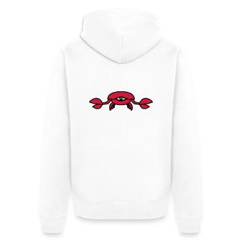 underwater_crab_3c - Unisex Premium Bio Zip Hoodie - Weiß - Hinten - Thijin (182cm)