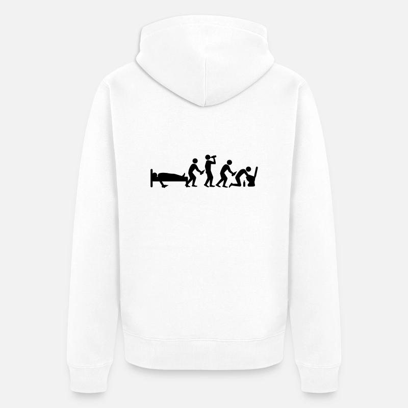 hangover_evolution - Veste à capuche bio Premium Unisexe - blanc