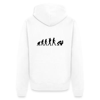 Kotzen - Unisex Premium Bio Zip Hoodie - Weiß - Hinten - Thijin (182cm)