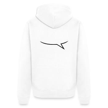 Sprechblase ein Sprecher / one talking balloon - Unisex Premium Organic Zip Hoodie - white - Back - Thijin (182cm)