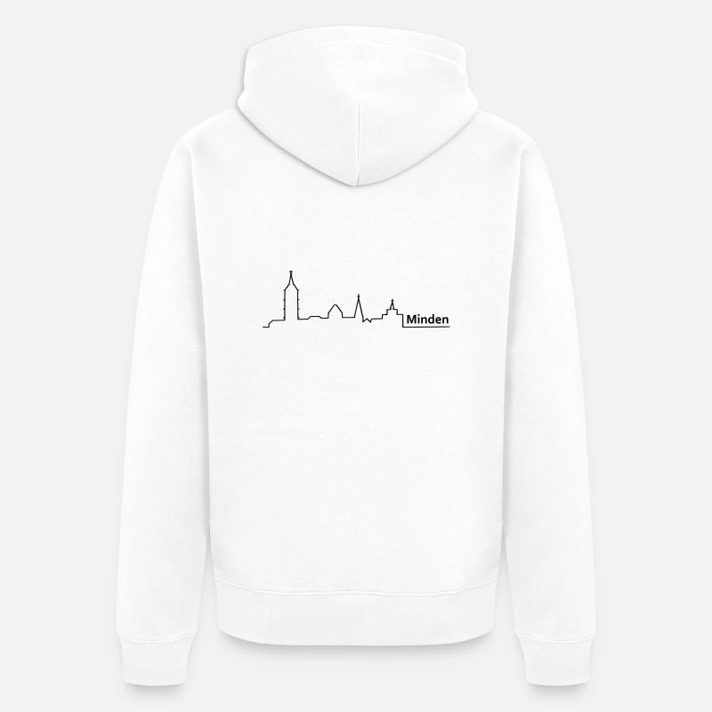 minden skyline - Unisex Premium Bio Zip Hoodie - Weiß