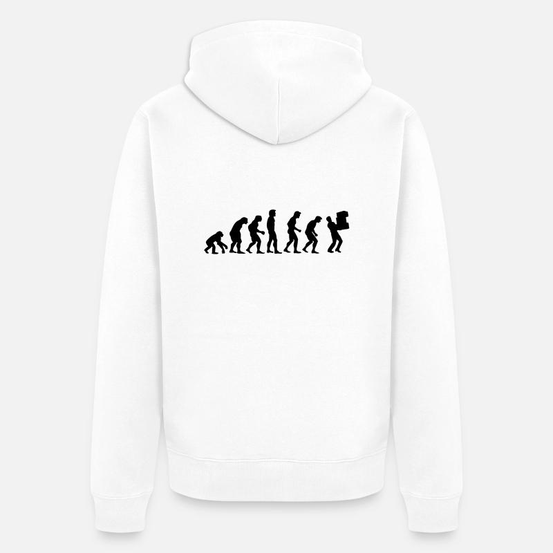 paketzusteller_evolution - Unisex Premium Bio Zip Hoodie - Weiß