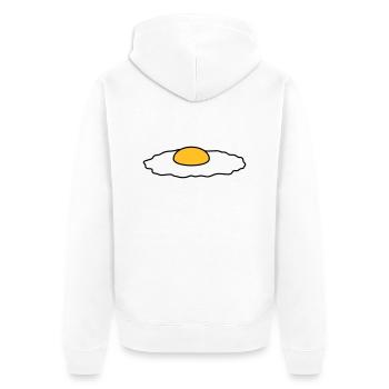 spiegelei essen lecker hunger kochen braten chef k - Unisex Premium Bio Zip Hoodie - Weiß - Hinten - Thijin (182cm)