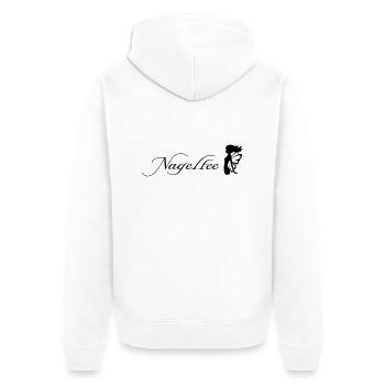 nagelfee schmetterling (md) - Unisex Premium Bio Zip Hoodie - Weiß - Hinten - Thijin (182cm)