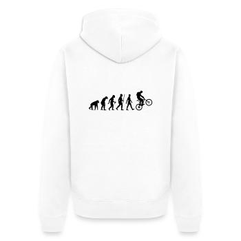 Evolution Mountainbike - Unisex Premium Bio Zip Hoodie - Weiß - Hinten - Thijin (182cm)