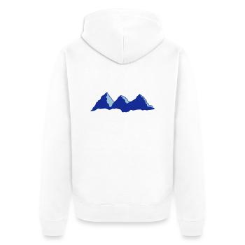 Mountain Highlander Zeichnungsvektor - Unisex Premium Bio Zip Hoodie - Weiß - Hinten - Thijin (182cm)