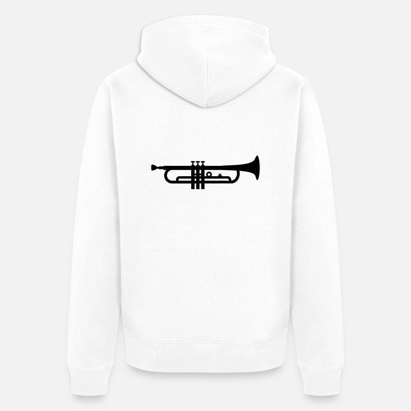 Trompette - Veste à capuche bio Premium Unisexe - blanc