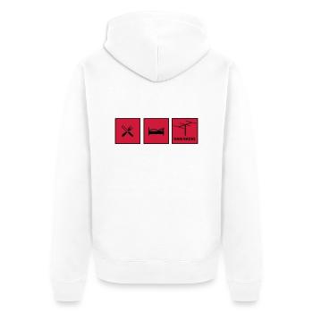 Amateurfunk - Unisex Premium Bio Zip Hoodie - Weiß - Hinten - Thijin (182cm)