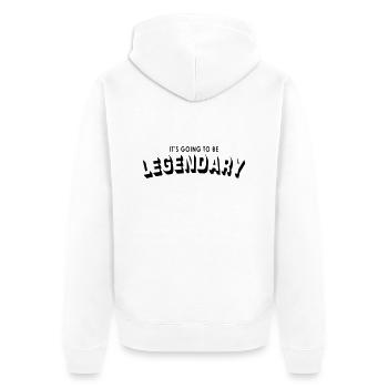 it's going to be legendary - Unisex Premium Bio Zip Hoodie - Weiß - Hinten - Thijin (182cm)