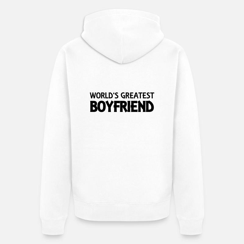World's greatest boyfriend - Veste à capuche bio Premium Unisexe - blanc