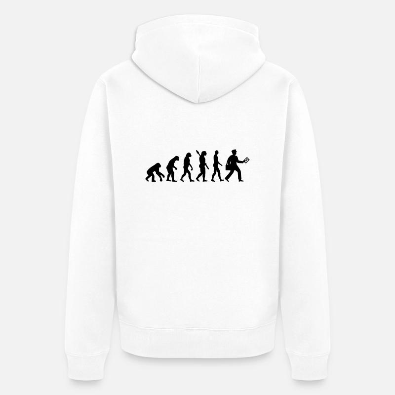 Evolution Facteur - Veste à capuche bio Premium Unisexe - blanc