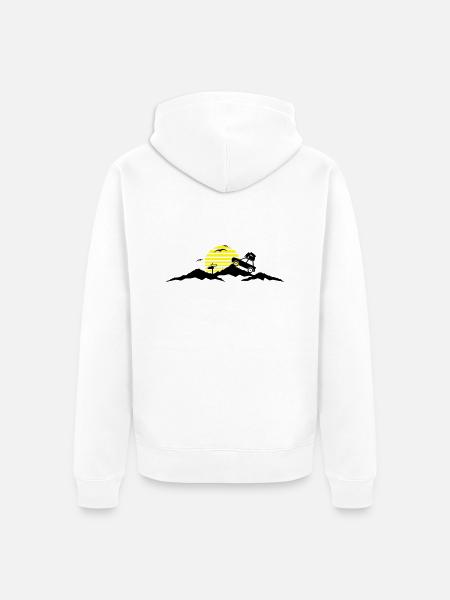Reise - Berge Auto - Unisex Premium Bio Zip Hoodie - Weiß