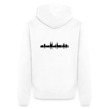 Skyline - Soest - Unisex Premium Bio Zip Hoodie - Weiß - Hinten - Thijin (182cm)