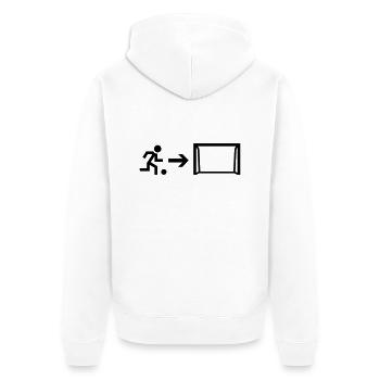 Tor Fußball Weltmeister Verein EM Stürmer - Unisex Premium Bio Zip Hoodie - Weiß - Hinten - Thijin (182cm)