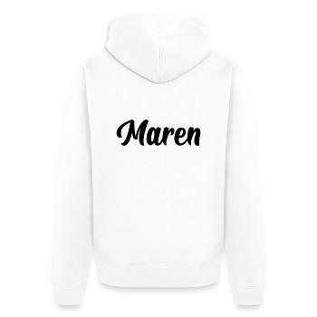 Maren - Unisex Premium Bio Zip Hoodie - Weiß - Hinten - Thijin (182cm)