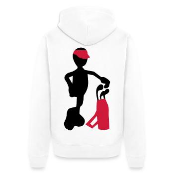 golf - Unisex Premium Organic Zip Hoodie - white - Back - Thijin (182cm)