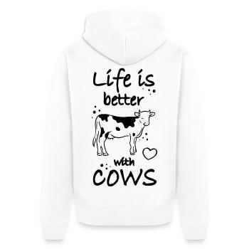 Éleveur de vaches - Veste à capuche bio Premium Unisexe - blanc - Dos - Thijin (182cm)