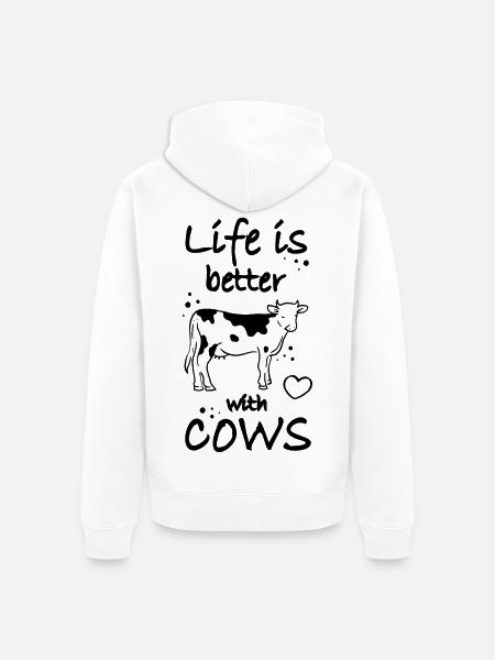 Cow keeper - Unisex Premium Organic Zip Hoodie - white