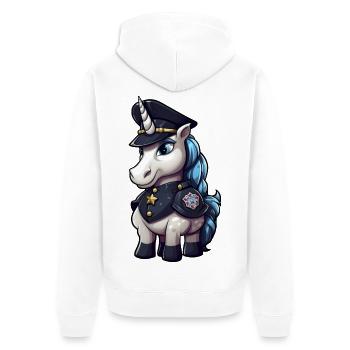 Licorne de la police - Veste à capuche bio Premium Unisexe - blanc - Dos - Thijin (182cm)