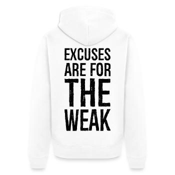 les excuses sont pour les faibles - Veste à capuche bio Premium Unisexe - blanc - Dos - Thijin (182cm)