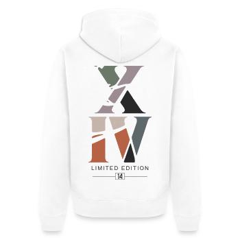 Roman XIV Édition Limitée 14 Ans - Veste à capuche bio Premium Unisexe - blanc - Dos - Thijin (182cm)