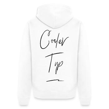 Cooler Typ Lustiger Spruch - Unisex Premium Bio Zip Hoodie - Weiß - Hinten - Thijin (182cm)