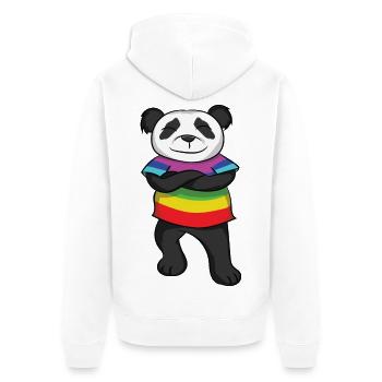 Panda Rainbow Pride  with Attitude - Unisex Premium Bio Zip Hoodie - Weiß - Hinten - Thijin (182cm)