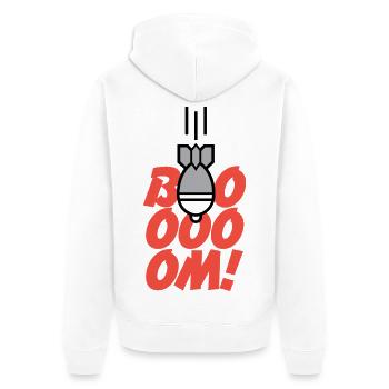 Boom – une icône suisse - Veste à capuche bio Premium Unisexe - blanc - Dos - Thijin (182cm)