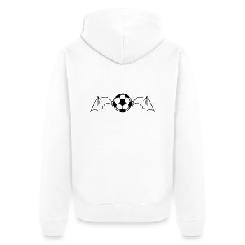 ball_bat_wings_1_color - Unisex Premium Bio Zip Hoodie - Weiß - Hinten - Thijin (182cm)