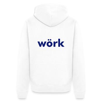 wörk - Unisex Premium Bio Zip Hoodie - Weiß - Hinten - Thijin (182cm)