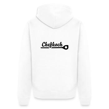 Chefkoch - Unisex Premium Bio Zip Hoodie - Weiß - Hinten - Thijin (182cm)