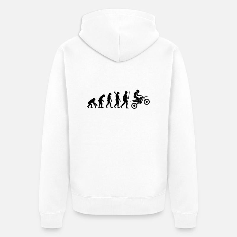 MOTORRAD EVOLUTION - Unisex Premium Bio Zip Hoodie - Weiß