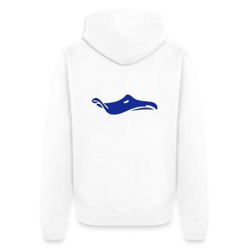 duckspout - Unisex Premium Bio Zip Hoodie - Weiß - Hinten - Thijin (182cm)