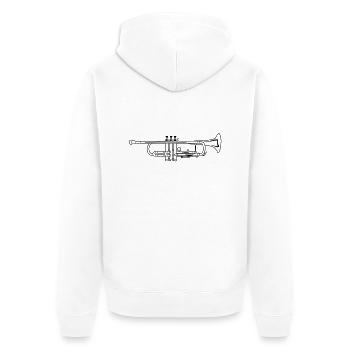 Trumpet - Unisex Premium Bio Zip Hoodie - Weiß - Hinten - Thijin (182cm)