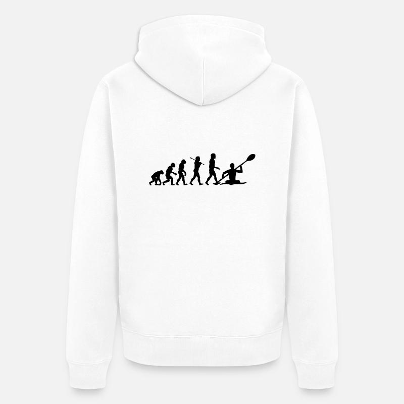 Kayaking - Kayak Evolution - Unisex Premium Organic Zip Hoodie - white