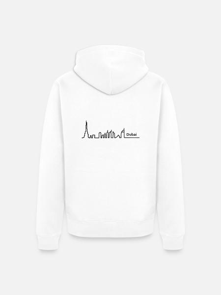 Dubai skyline - Unisex Premium Organic Zip Hoodie - white