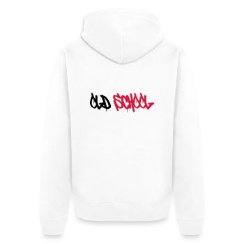 Old School ! - Unisex Premium Organic Zip Hoodie - white - Back - Thijin (182cm)