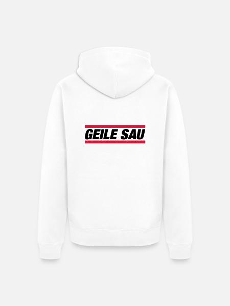 geile_sau_gr2 - Veste à capuche bio Premium Unisexe - blanc