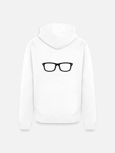 Brille - Unisex Premium Bio Zip Hoodie - Weiß