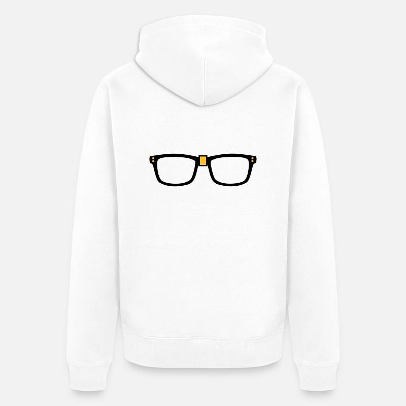 lunettes - Nerd - Veste à capuche bio Premium Unisexe - blanc
