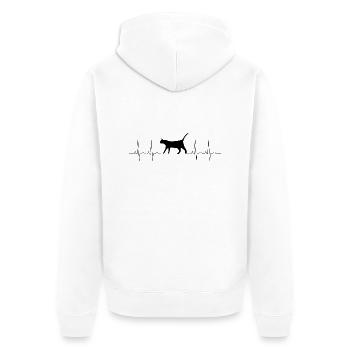 Cat heartbeat cat lovers pulse - Unisex Premium Organic Zip Hoodie - white - Back - Thijin (182cm)